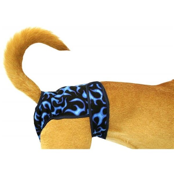 Seasonals 41216BFL Washable Male Dog Belly Band; Blue Flames - Extra Large 41216BFL - main